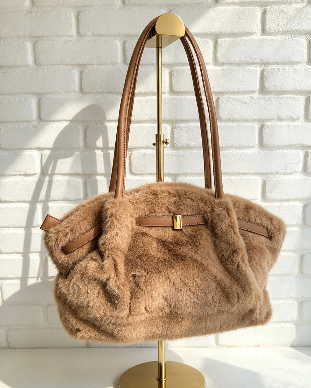 Fur BowlerBag - Camel