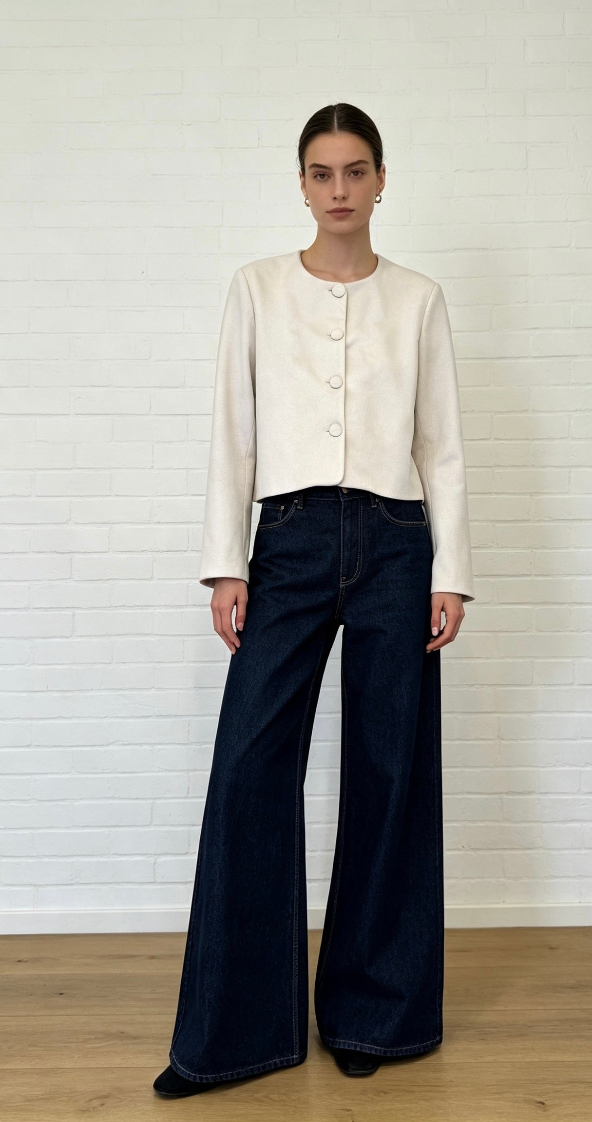 Faux Suede Jacket - Ivory