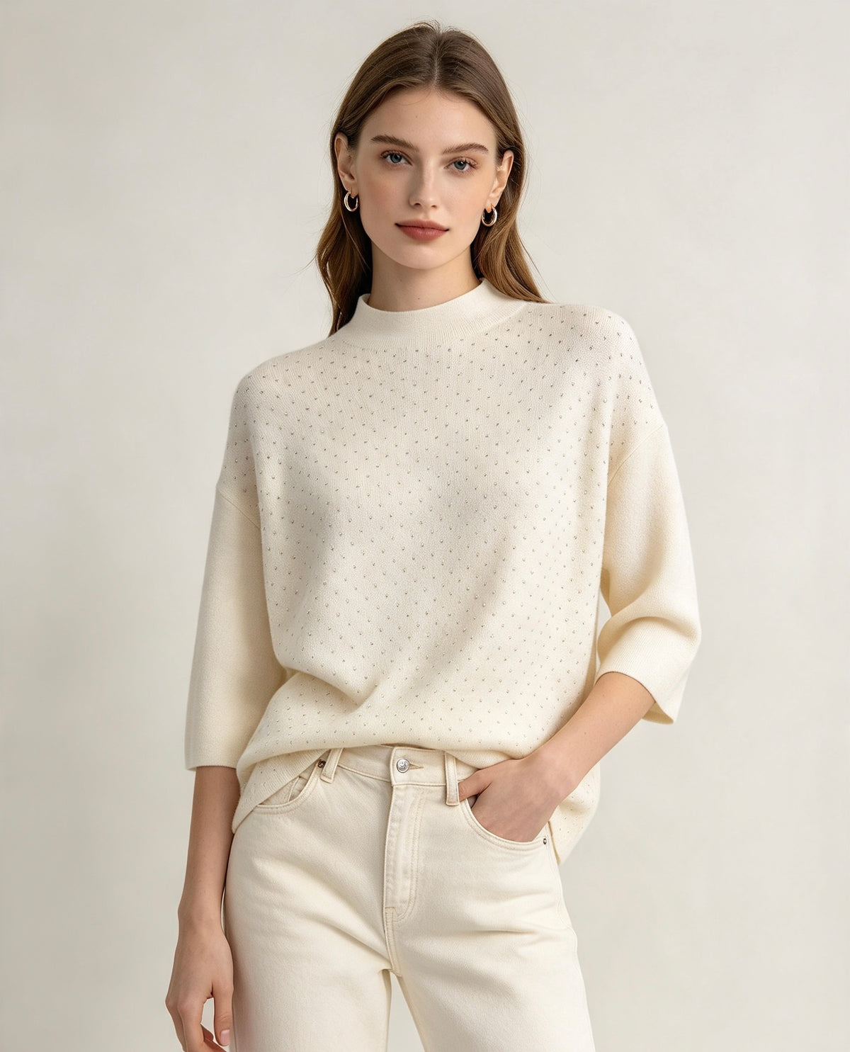 Stud Jumper - Cream