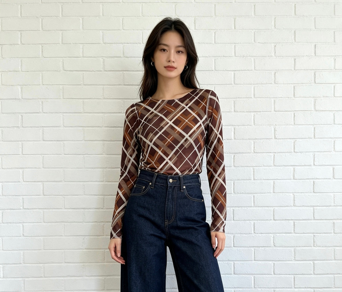 Patern Cashmere Blend Mesh Layer