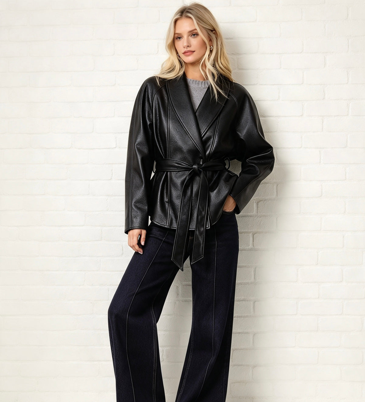 Peplum Wrap Belted Jacket