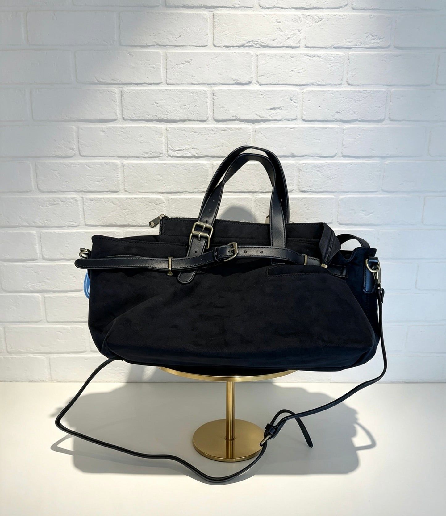 Faux Suede Bag-Black