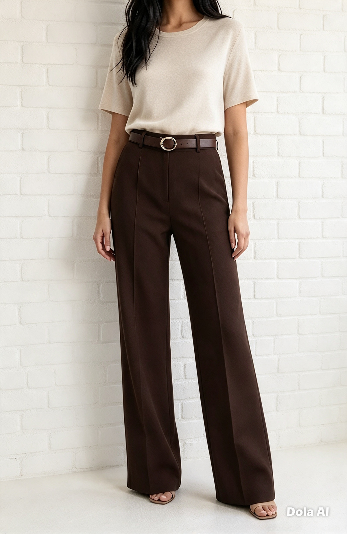 Butter Soft Trousers & Belt - Chocolate