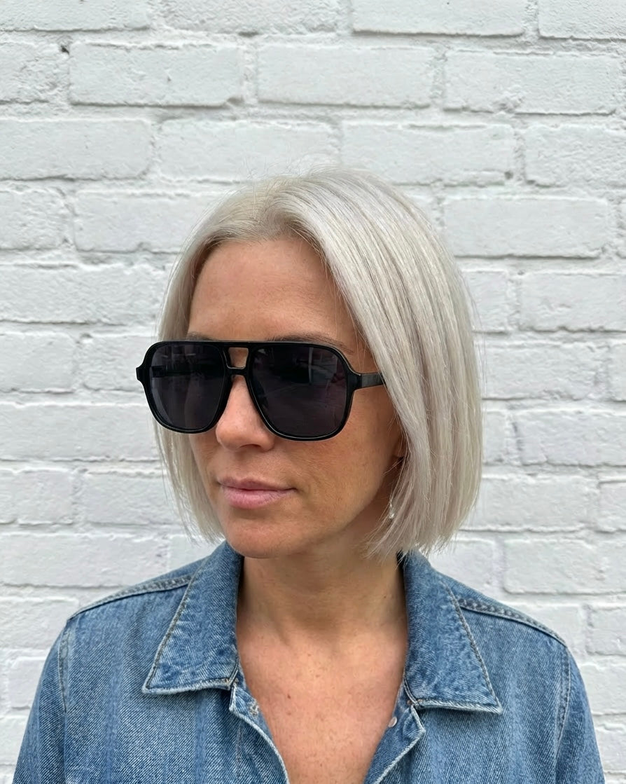SQUARE PILOT GLASSES - BLACK