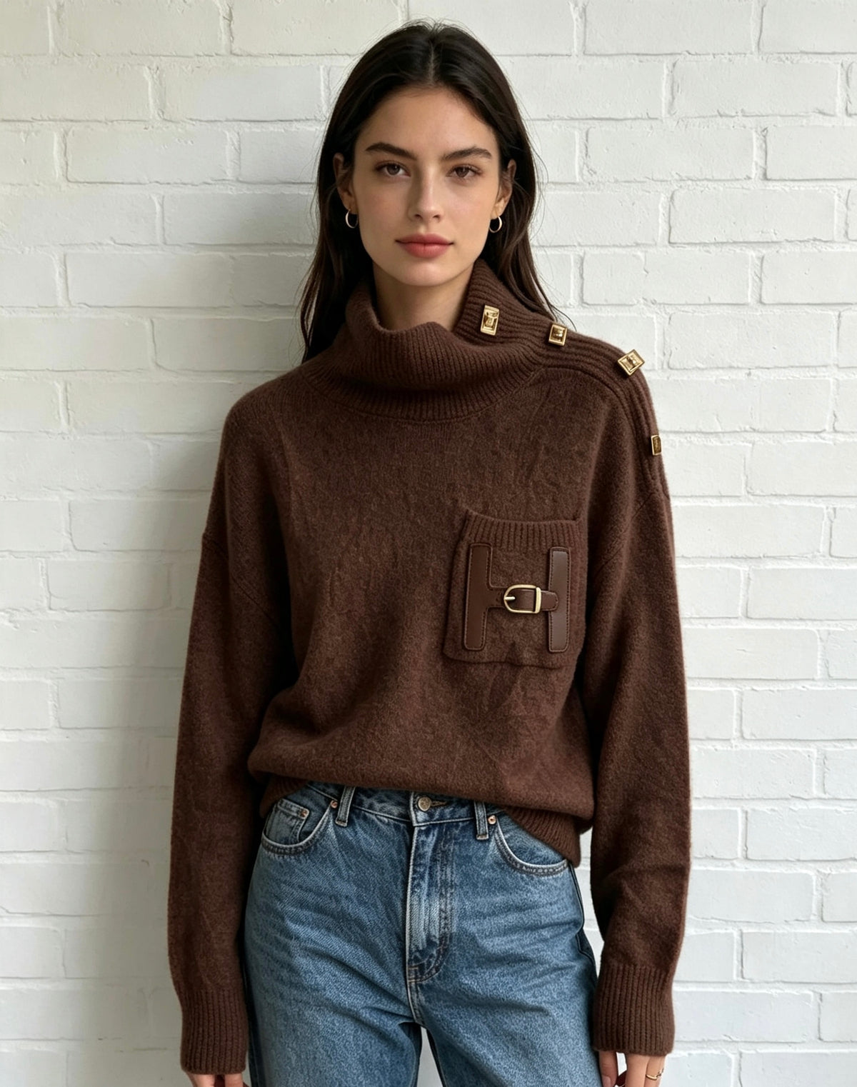 Pocket Detail Jumper - Chocolate