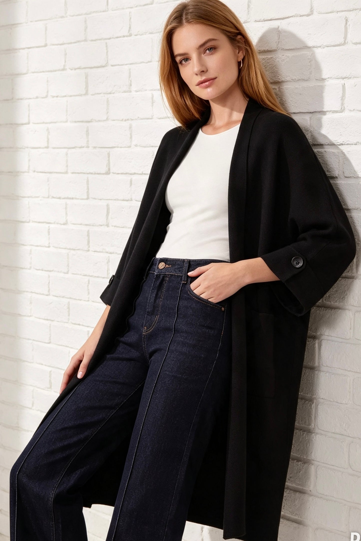 Heavy Knit Cardigan - Black