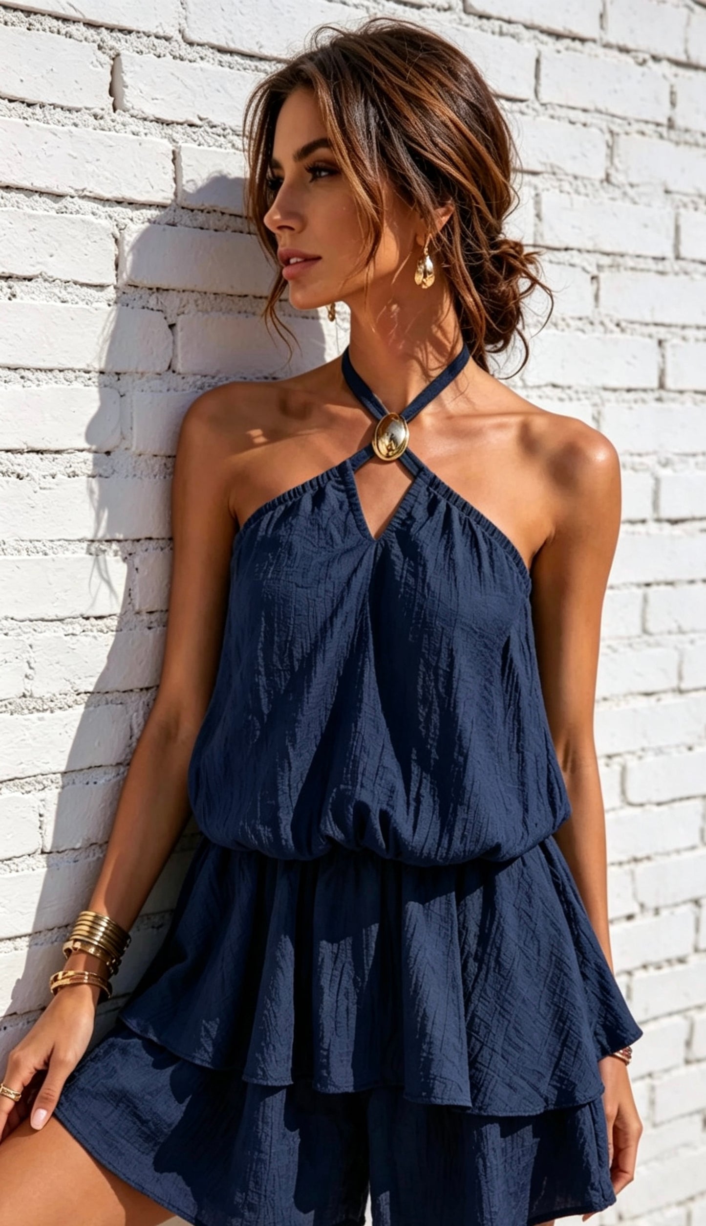 RHIA PLAYSUIT - NAVY