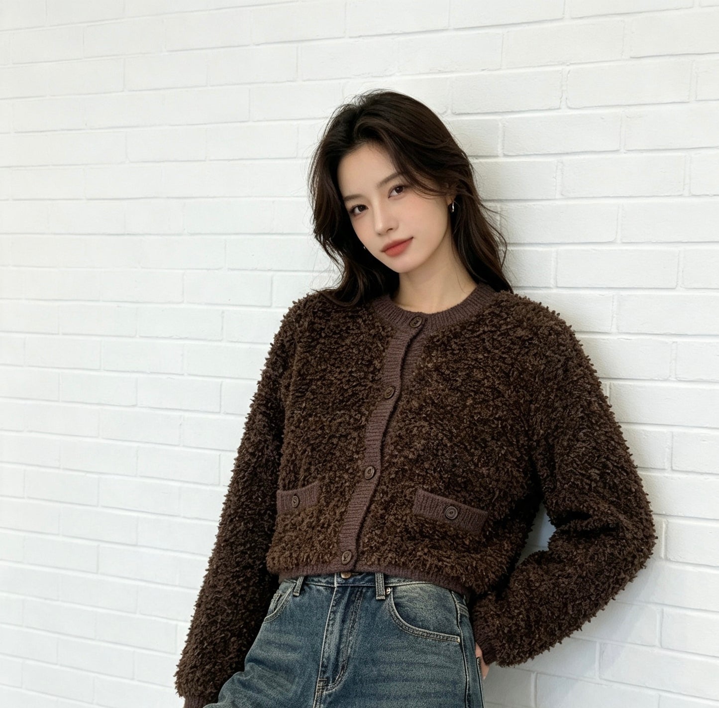 Boucle Cardigan - Chocolate