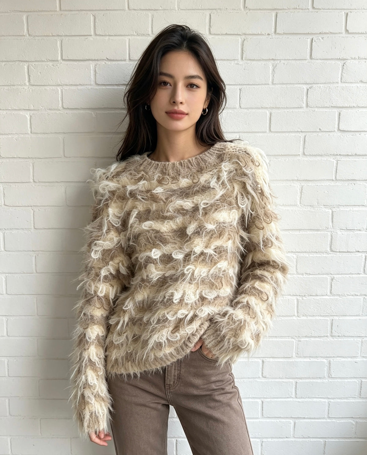Shaggy Jumper - Beige