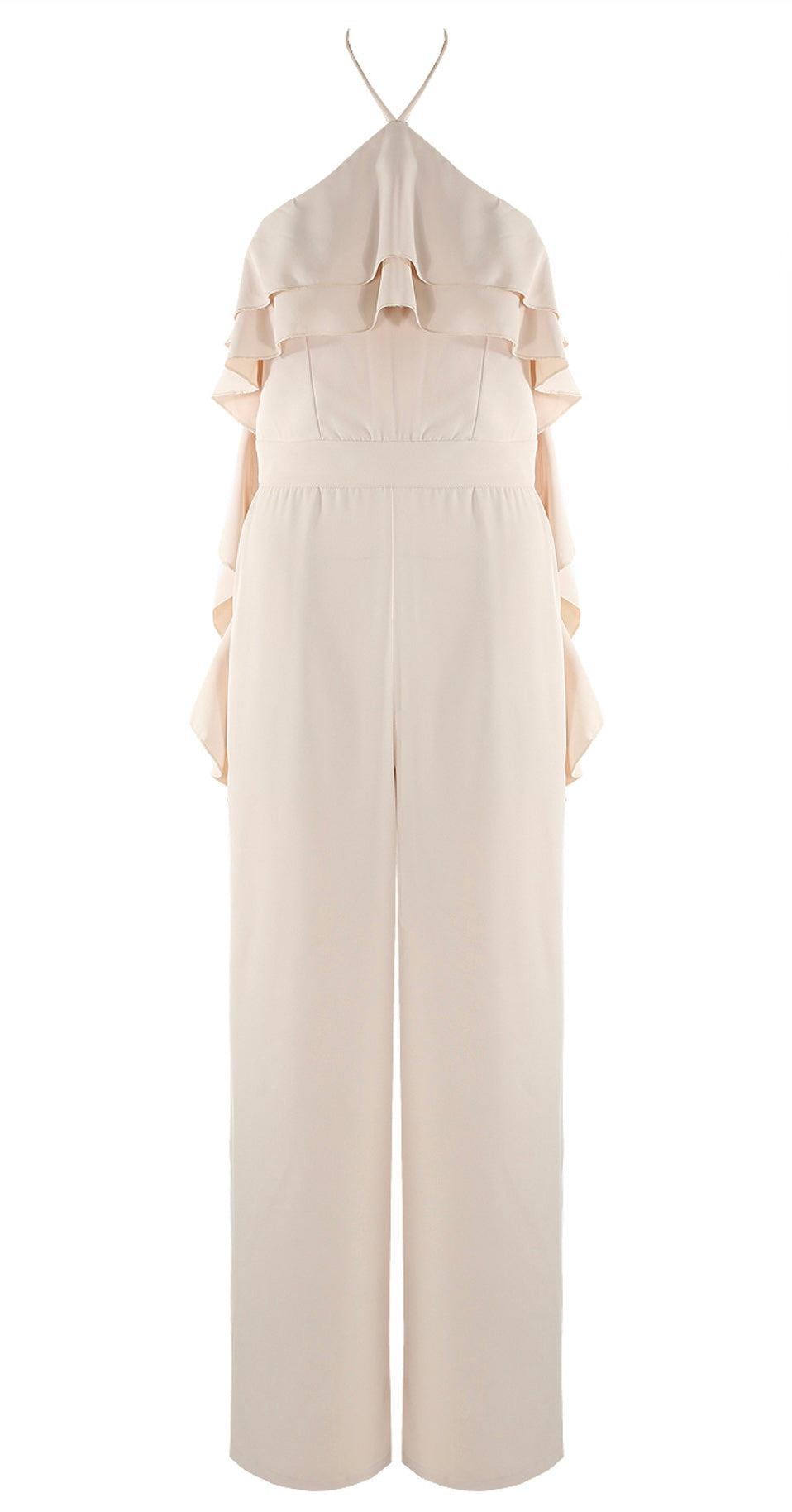 Cream Ruffle Jumpsuit