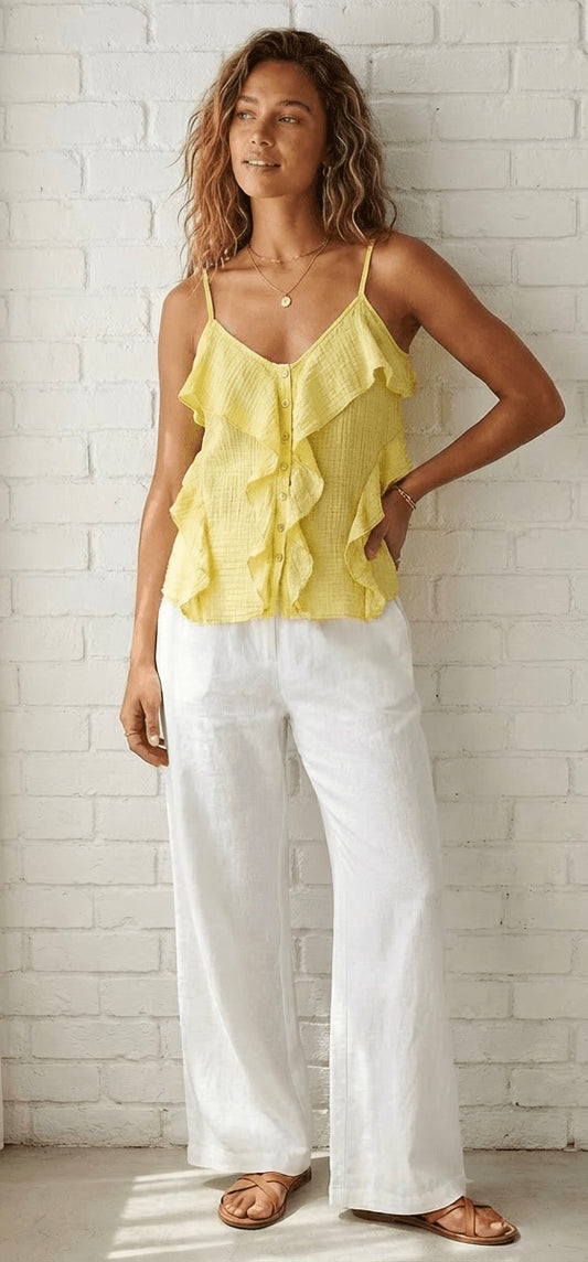 CHEESECLOTH CAMI - LEMON