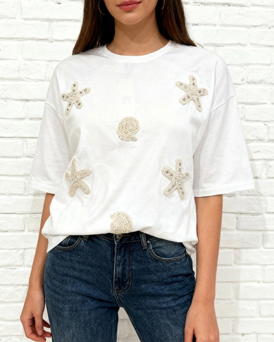 SHELL STAR CROCHET T SHIRT
