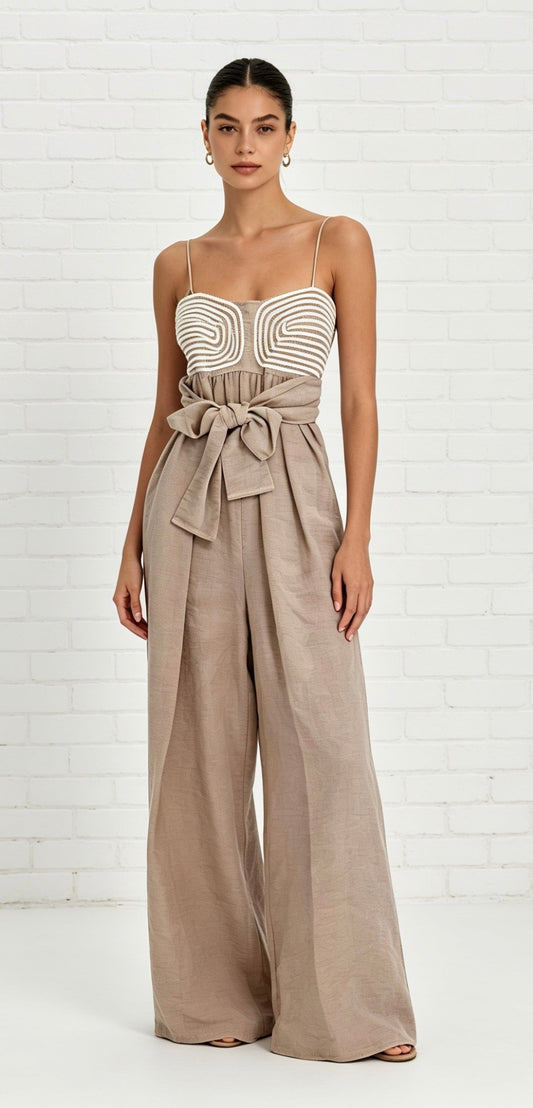 SIENNA JUMPSUIT - BEIGE