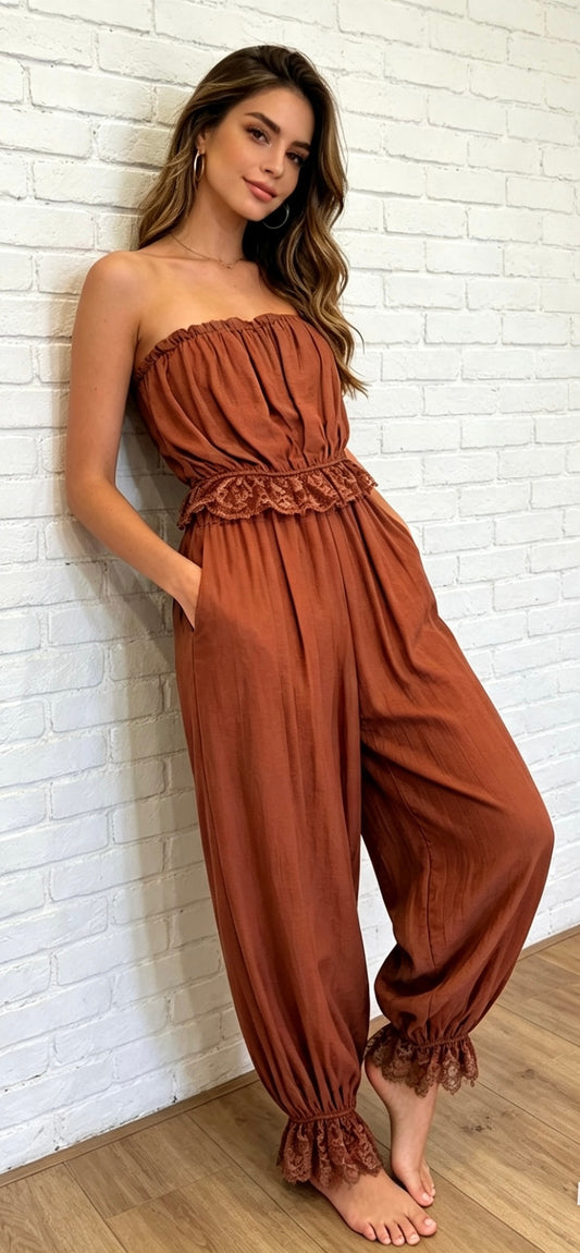 CRETE LACE 2 PIECE - RUST