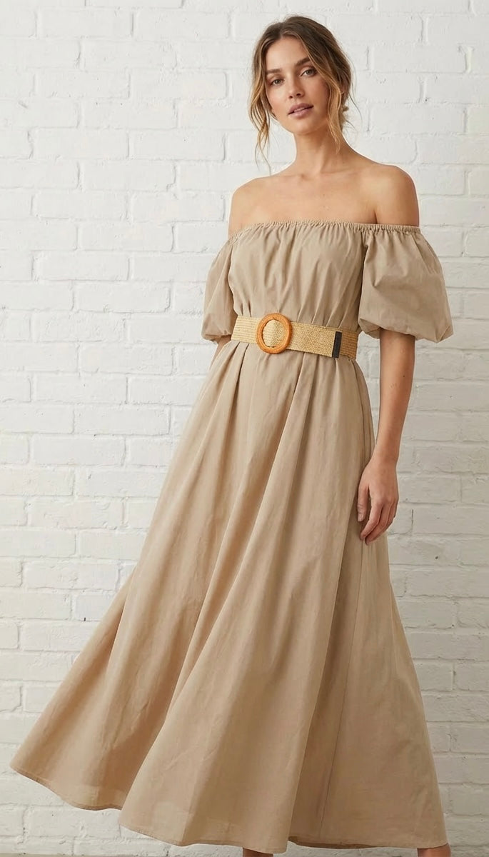 LULU DRESS - BEIGE