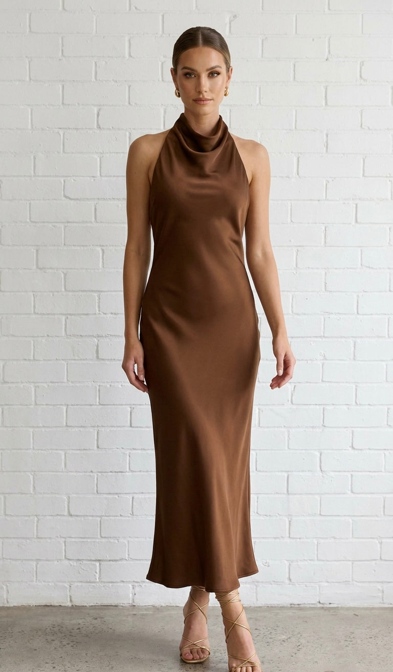 PENELOPE DRESS - CHOCOLATE