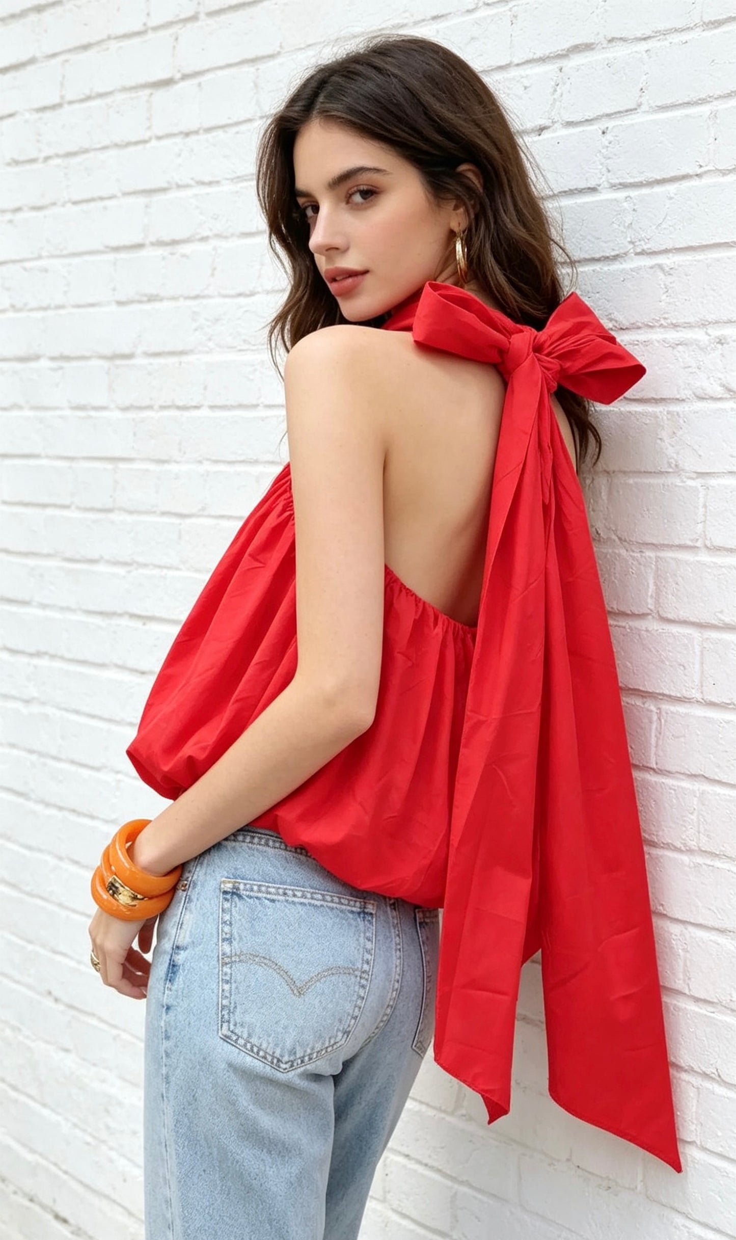 PUFFBALL HALTER - RED