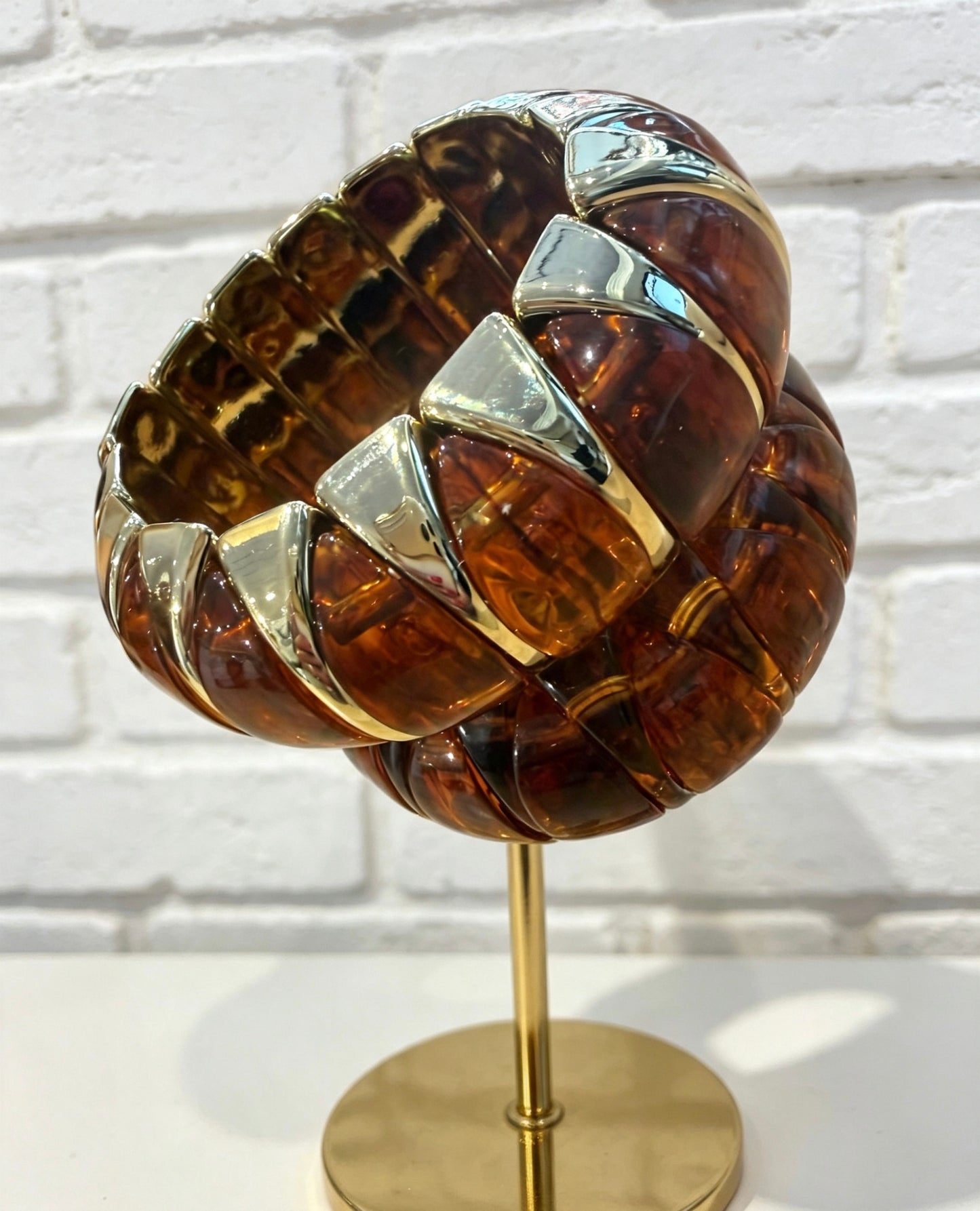 ACRYLIC BANGLE SET - AMBER/GOLD