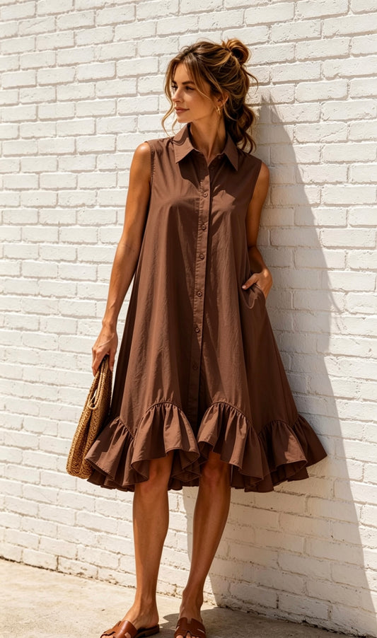 MONA DRESS - CHOCOLATE