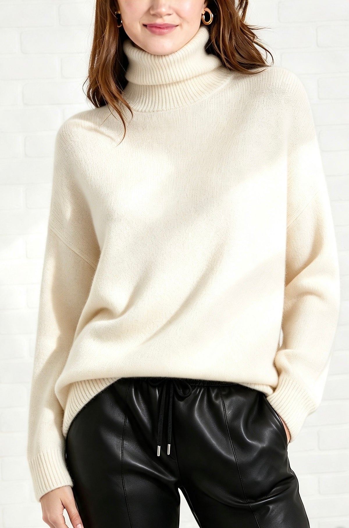 Soft Touch Roll Neck Jumper - Cream