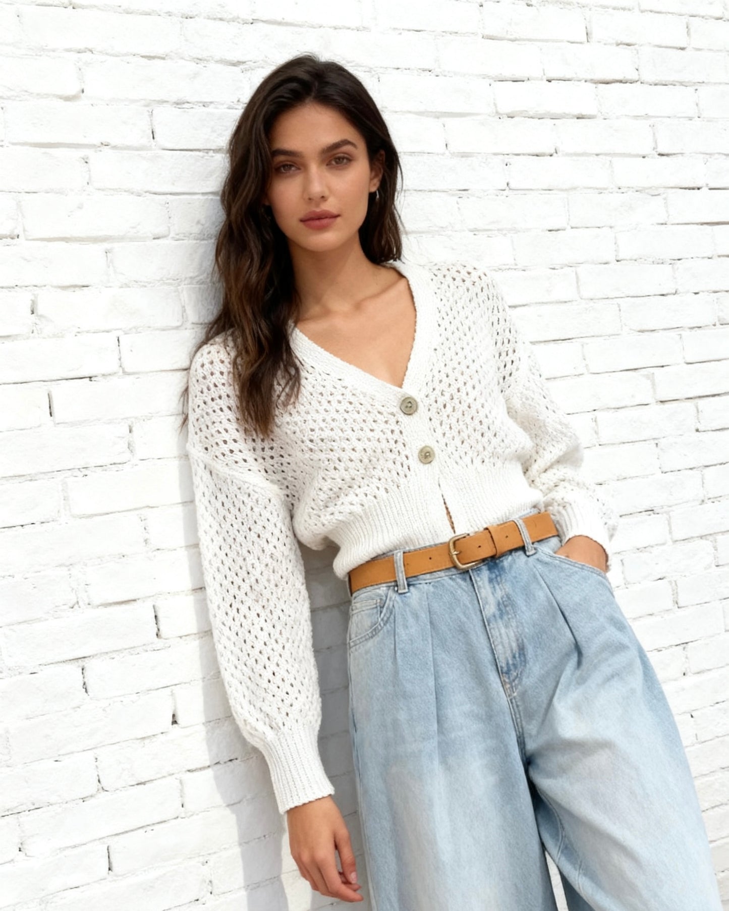 POLLY CARDI - WHITE