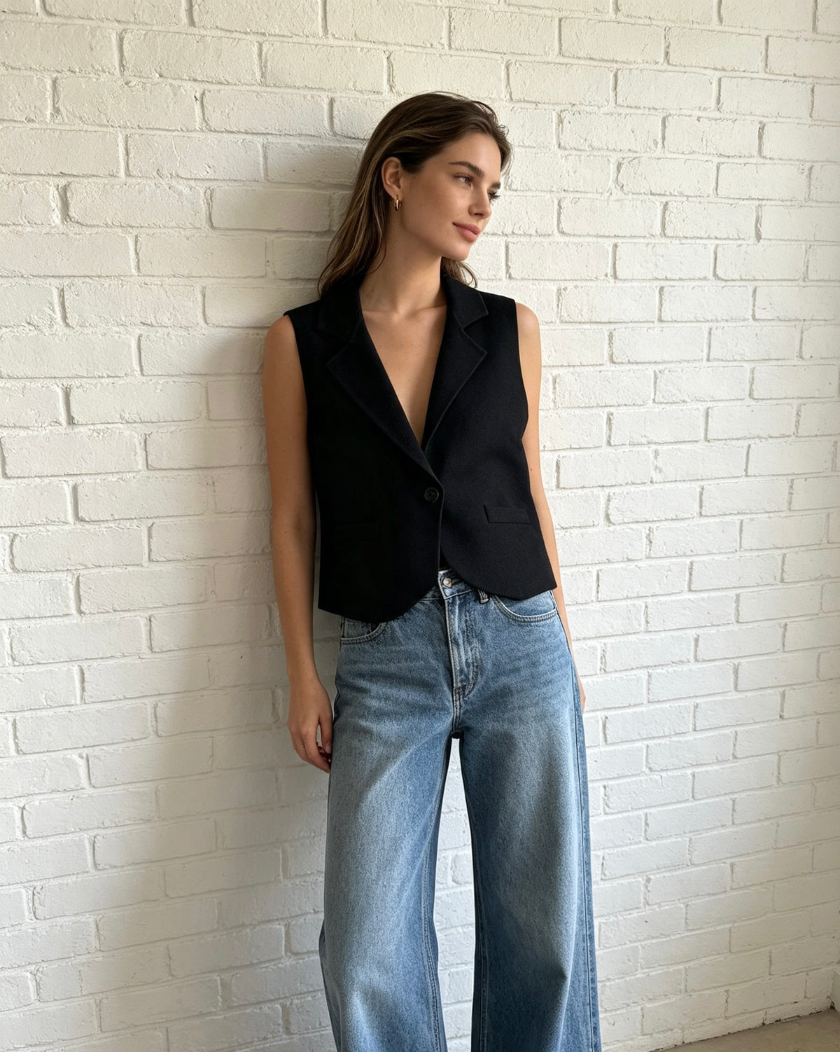Soft Knit Waistcoat - Black