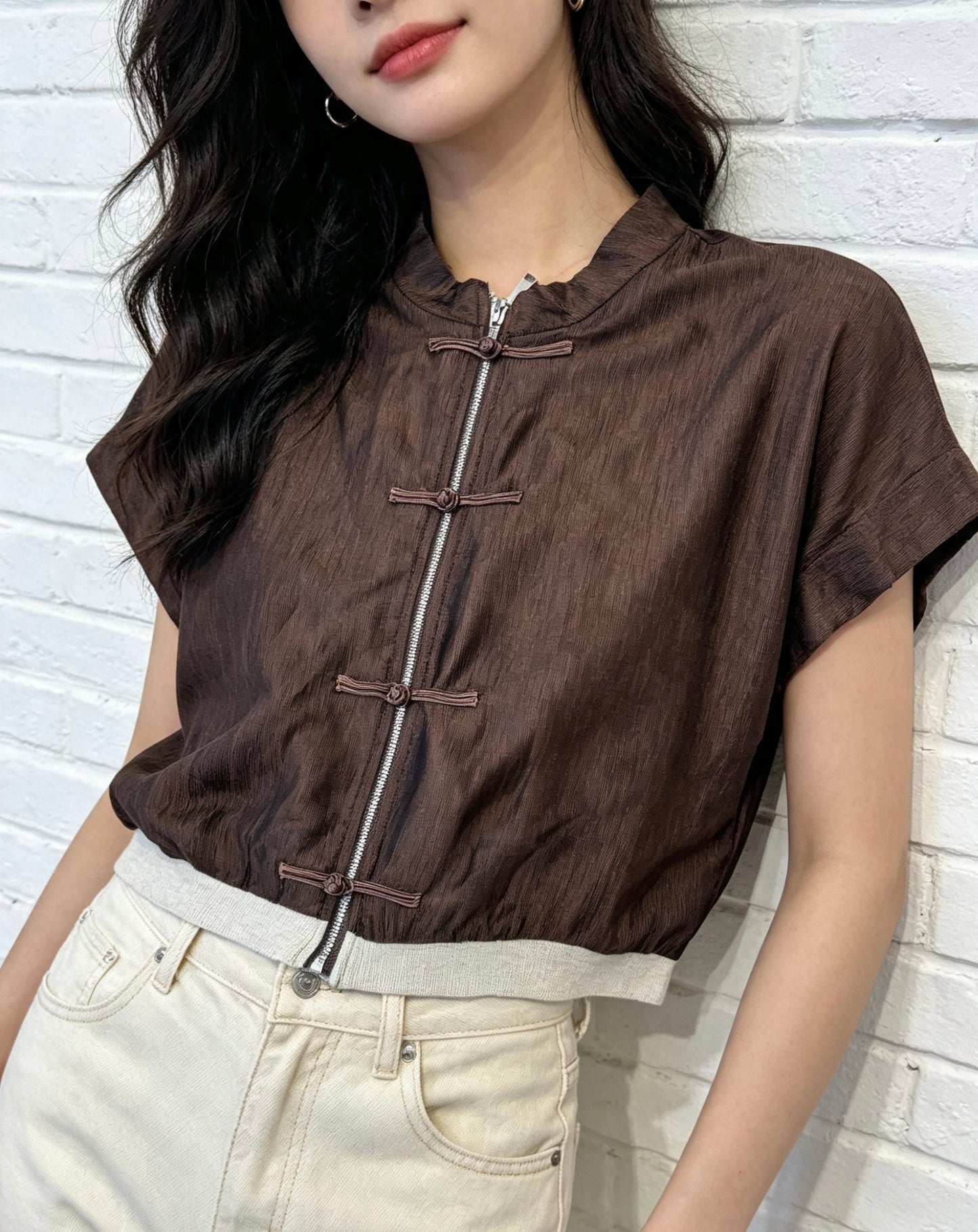 MANDARIN TOP - CHOCOLATE