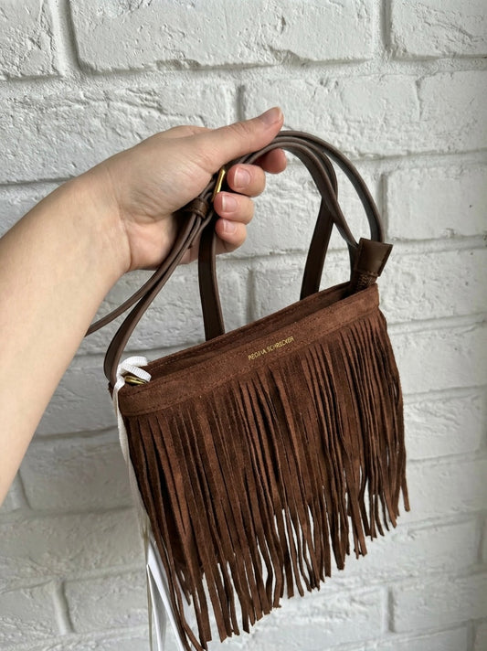 FAUX SUEDE TASSLE BAG - TAN
