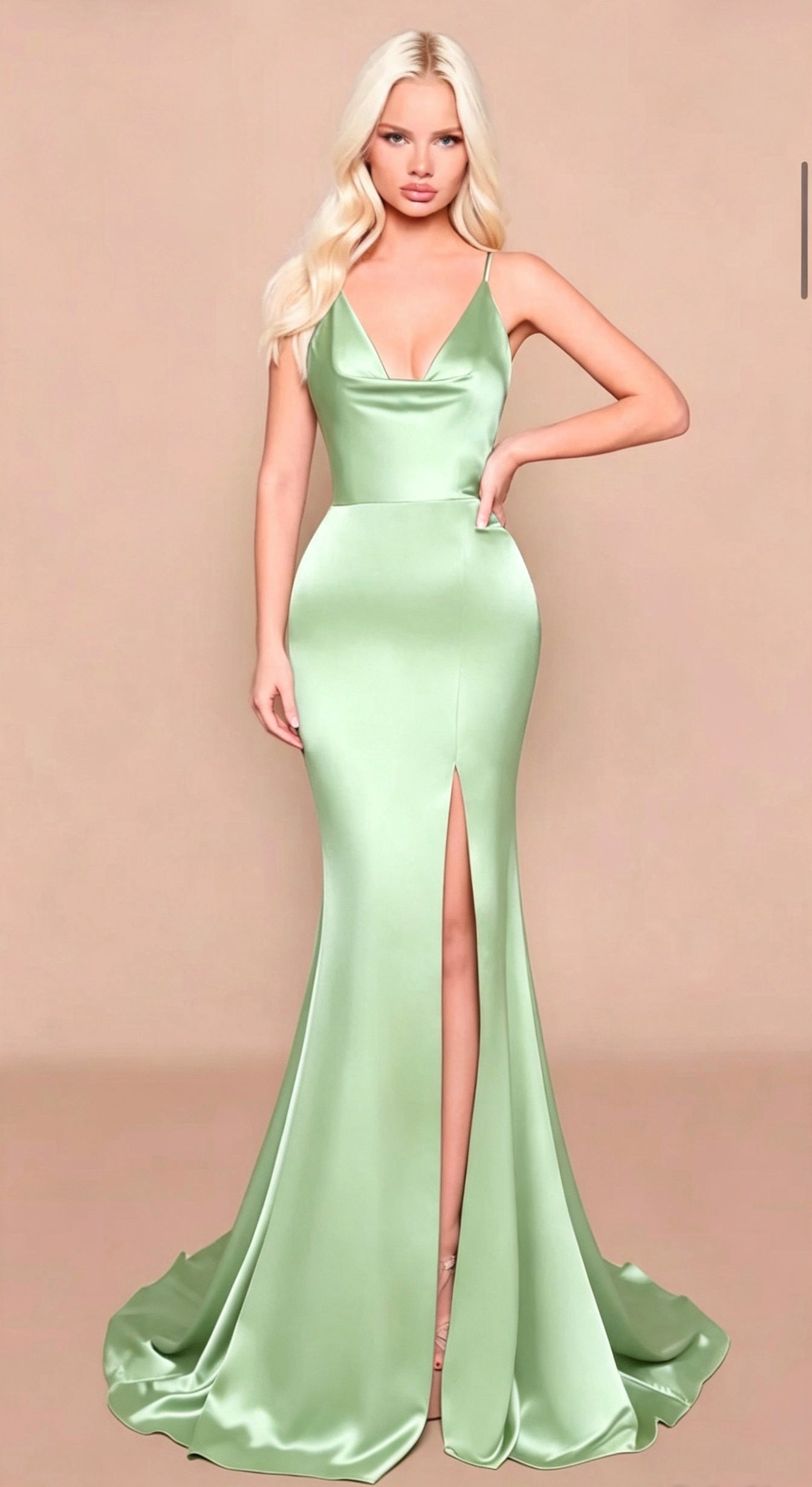 NOVA PROM DRESS - PISTACHIO GREEN