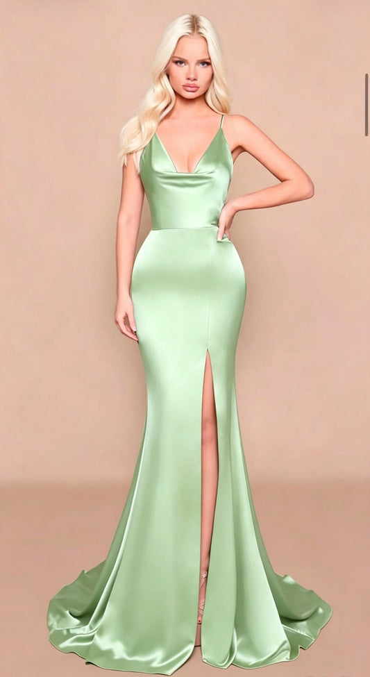 NOVA PROM DRESS - PISTACHIO GREEN