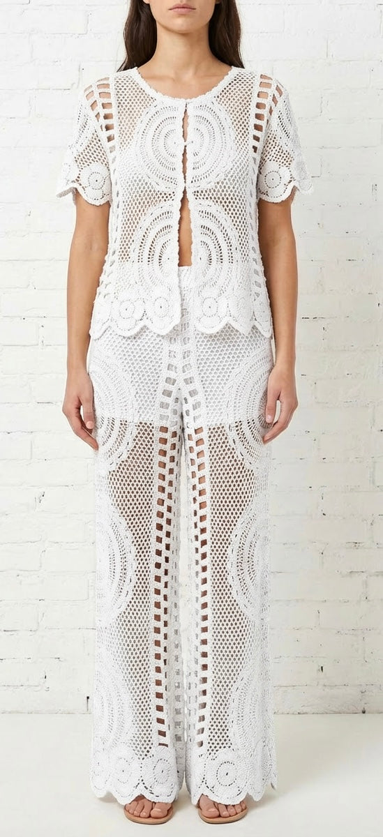 AMARE CROCHET CO ORD - WHITE