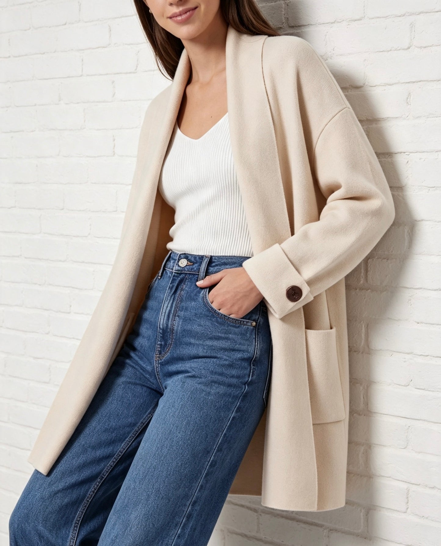 Heavy Knit Cardigan - Stone