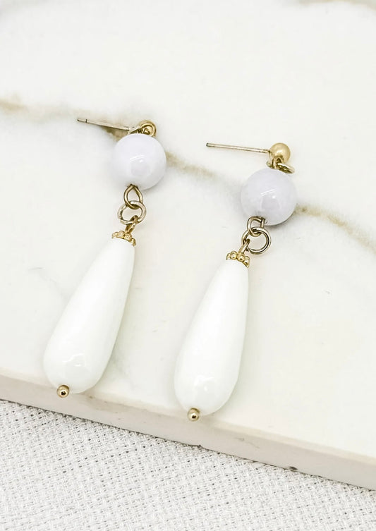 Chunky White Stone Earrings
