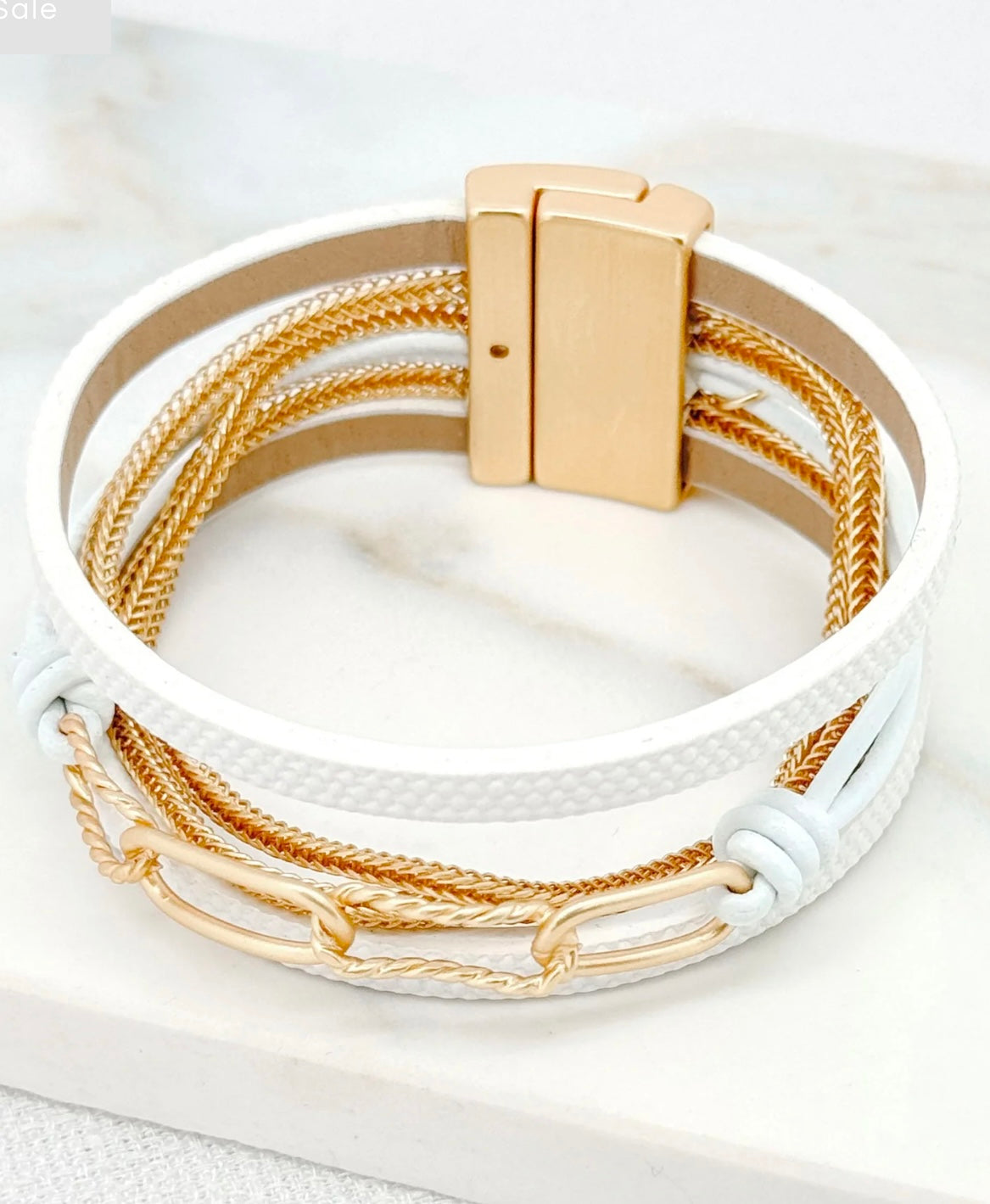 White And Gold Magnetic Bracelet