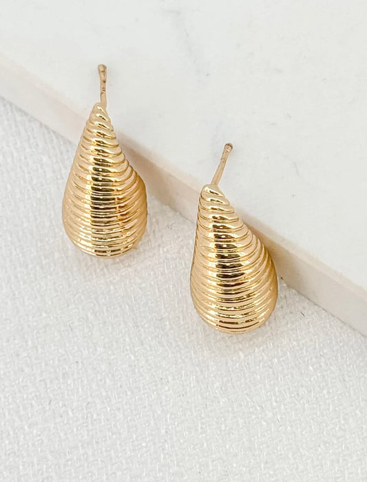 Chunky Gold Droplet Earrings