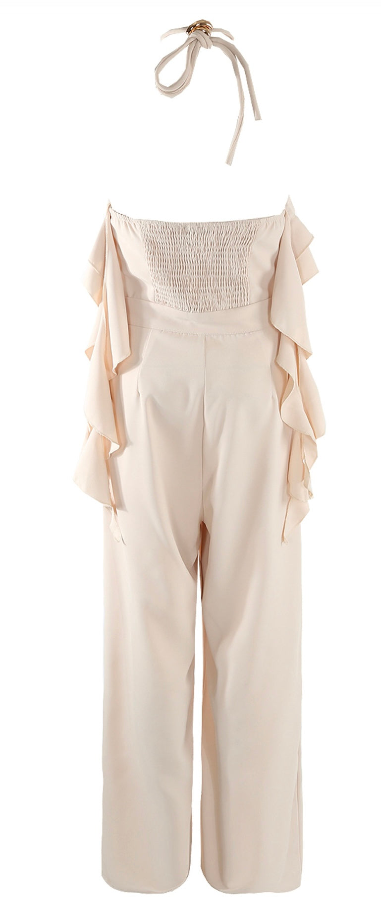Cream Ruffle Jumpsuit
