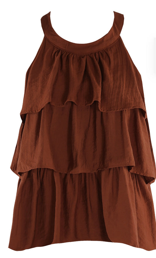 Chocolate Ruffle Top