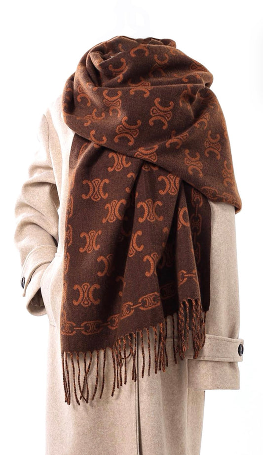 Chocolate Designer Inspired Scarf