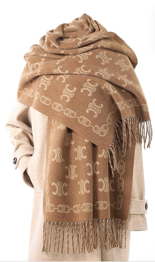 Tan Designer Inspired Scarf