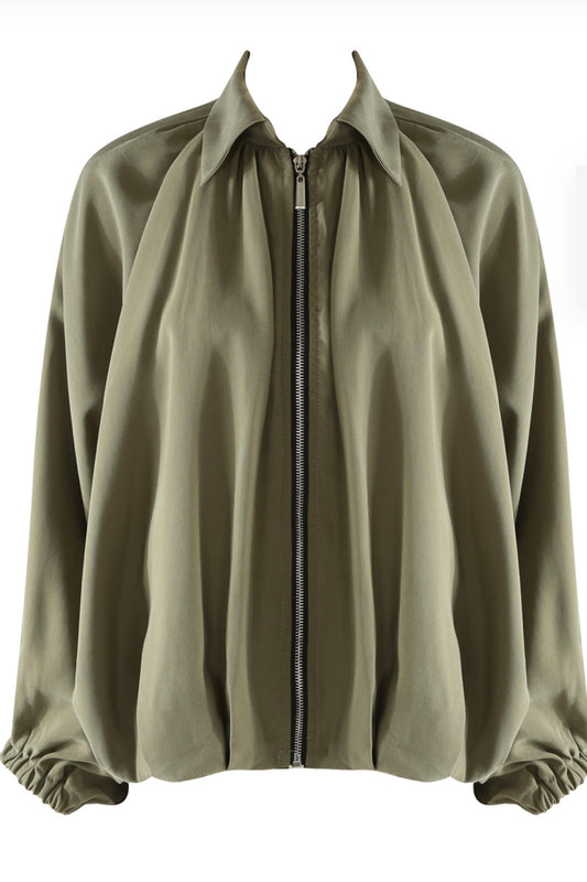 Khaki Batwing Bomber Jacket