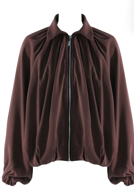 Chocolate Batwing Bomber Jacket