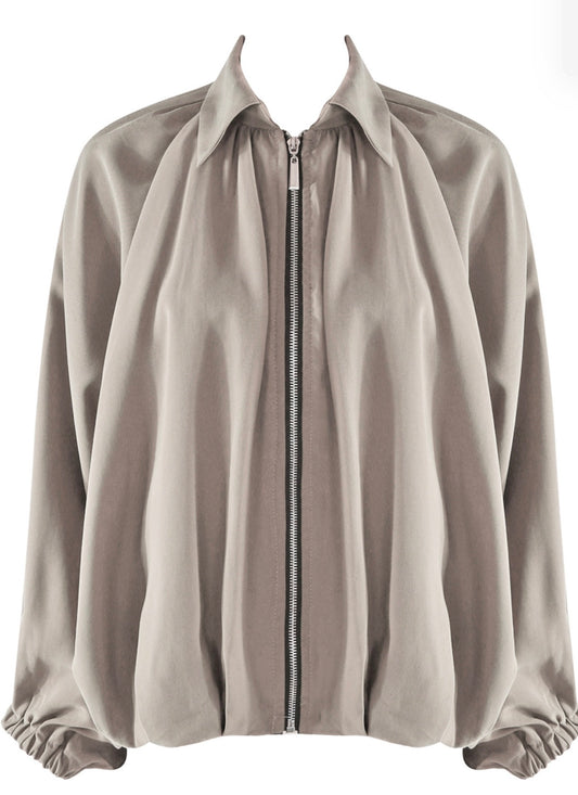Grey Batwing Bomber Jacket